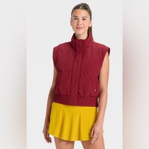 Joy Lab Women's Maroon Puffer Vest